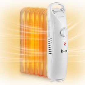 ZOKOP Oil Filled Radiator Heater, 600W Portable Electric Space Heater with Adjustable Thermostat, Overheat and Tip-Over Protection